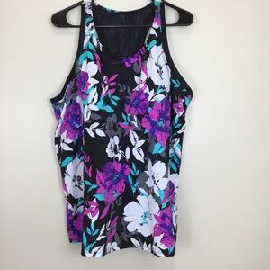 Vibrant Floral Women's Tank Top - Black, Purple, White Swim 365
